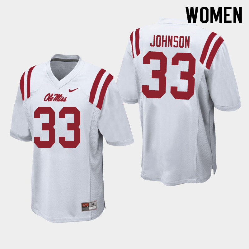 Cedric Johnson Ole Miss Rebels NCAA Women's White #33 Stitched Limited College Football Jersey QCS1458TR